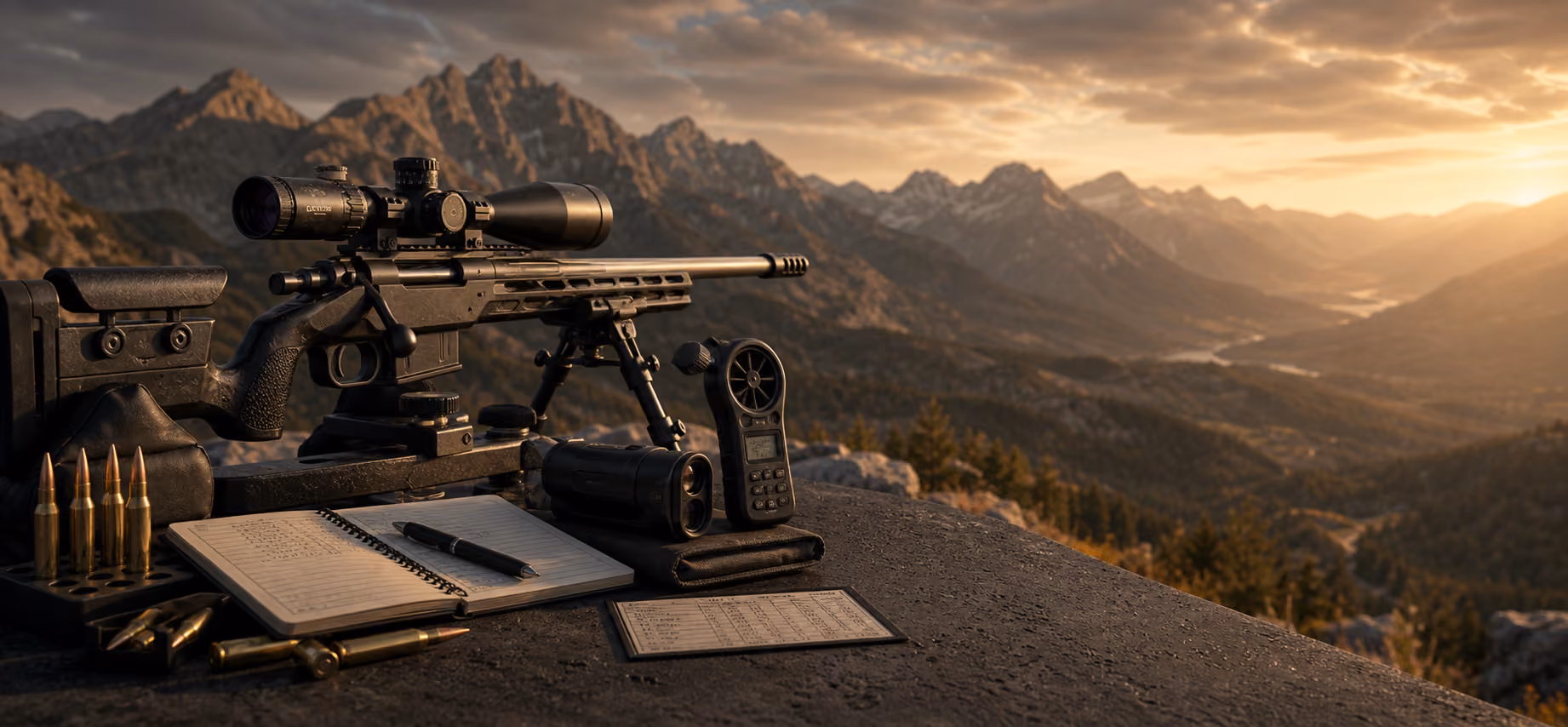 A ballistic measurement setup at the range